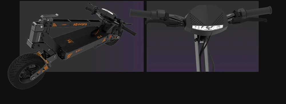 KuKirin G4 Off-Road Electric Scooter with 2000W Motor, 60V 20Ah Battery, 75km Top Range, 70km/h Max Speed, 11 Inch Vacuum Tires, Turn Signal - Black