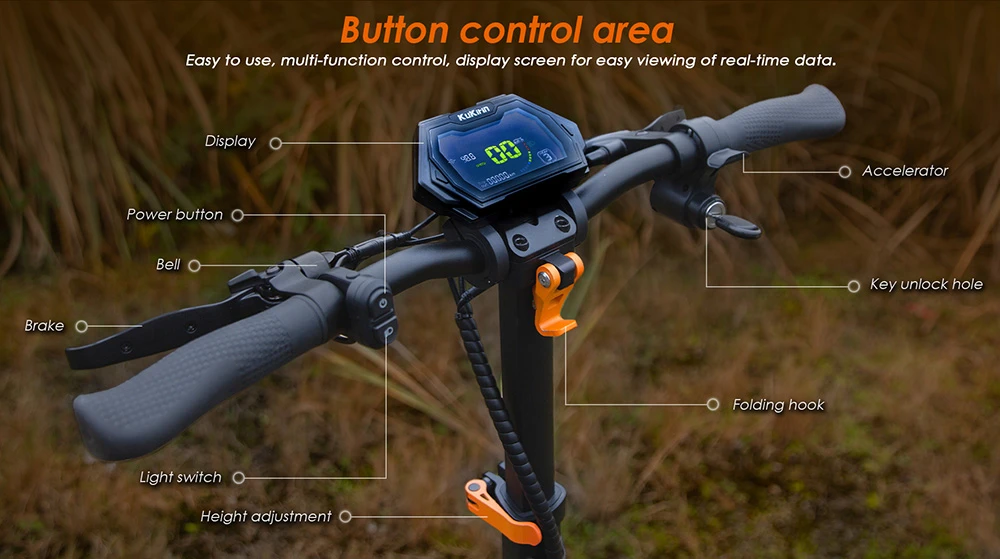 KuKirin G2 Pro (VMP) Electric Scooter, 500W Motor, 48V 15.6Ah Battery, 9 inch Vacuum Tire, 25km/h Max Speed, 65km Range, Front & Rear Disc Brakes, Spring Shock Adsorption