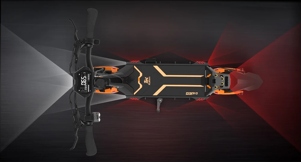 KuKirin G3 Pro 2024 Version 1200W*2 Motor Off-Road Electric Scooter 10 Inch Tire 52V 23.2Ah Removable Battery 80km range 65km/h Max Speed Dual Hydraulic Shock Absorber system IP54 Waterproof Dual Hydraulic Brake