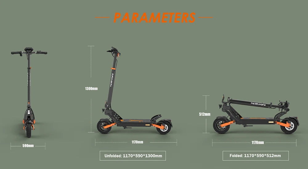 KuKirin G2 Pro (VMP) Electric Scooter, 500W Motor, 48V 15.6Ah Battery, 9 inch Vacuum Tire, 25km/h Max Speed, 65km Range, Front & Rear Disc Brakes, Spring Shock Adsorption