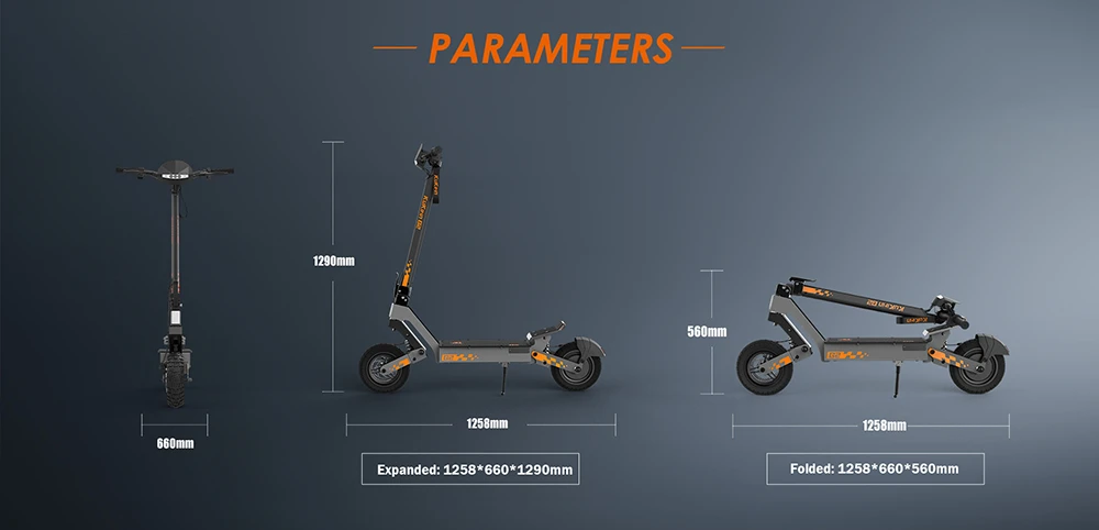 Kukirin G2 Foldable Electric Scooter 2025 Upgrade 800W Motor 48V 15.6Ah Battery 10-inch Tire 45km/h Max Speed 55km Range Touchscreen Display Disc Brake 7 Light System - Black