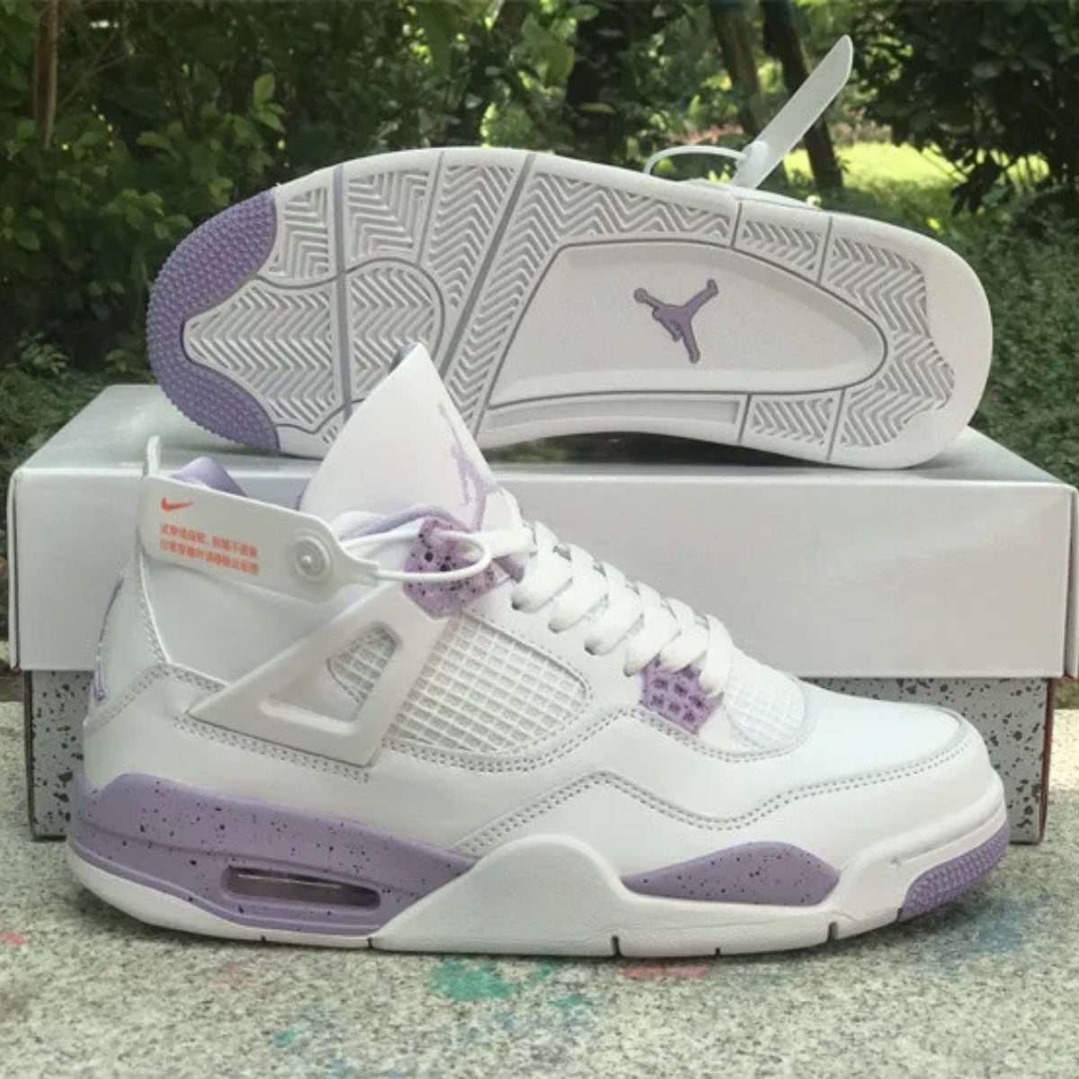 Aithtr Jordthtan 4 Retro 'Thunder' Unisex White purple