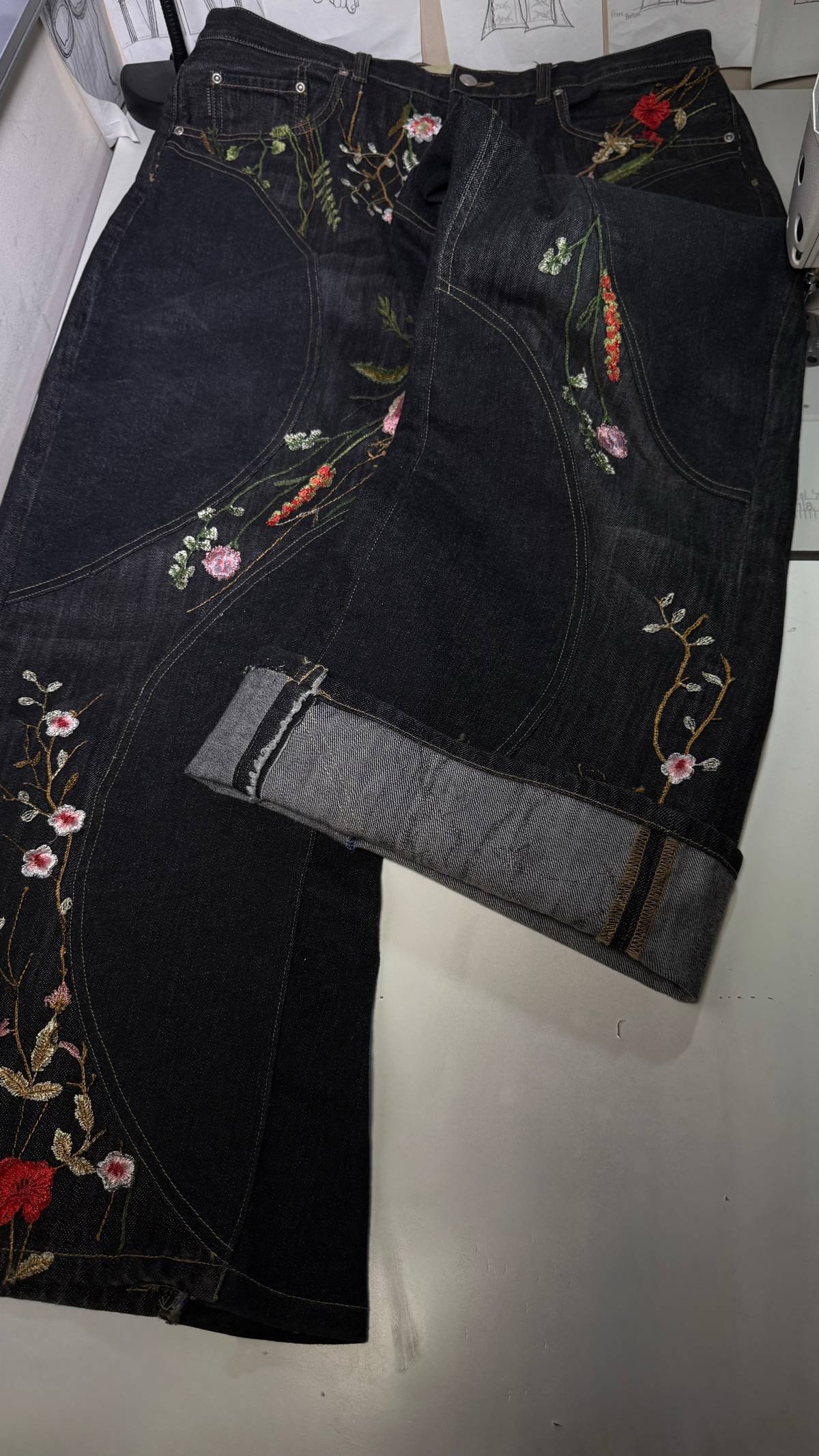 floral denim