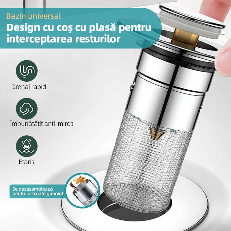 Dop de chiuvetă din oțel inoxidabil anti-miros și anti-înfundare