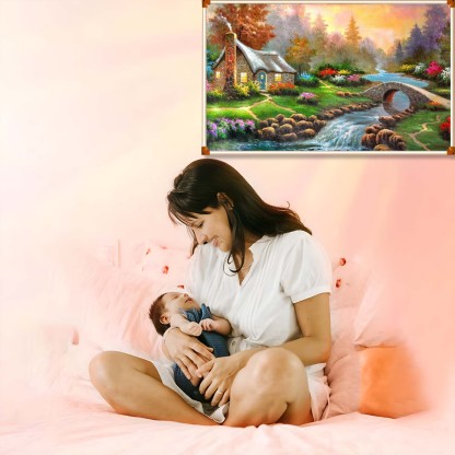 Grafene Carbon Cristale Panou electric decorativ pentru Încălzire, Podul, 100*60cm, 500W, Economisire a energiei-smartsfamily