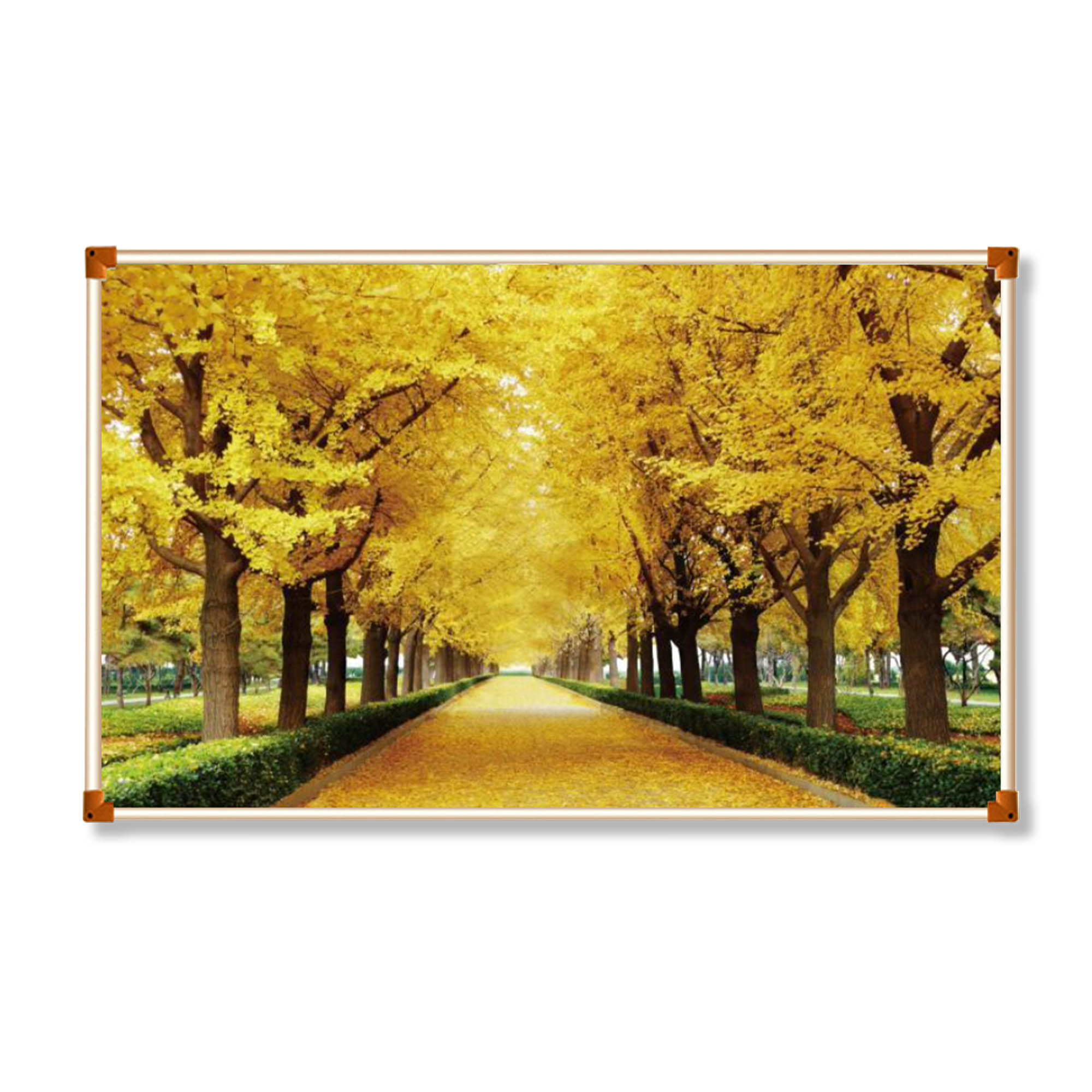 Grafene Carbon Cristale Panou electric decorativ pentru Încălzire, 500W, Ginkgo de Toamnă, 100*60cm, 40s-60s incalzire rapida, Silențio-smartsfamily