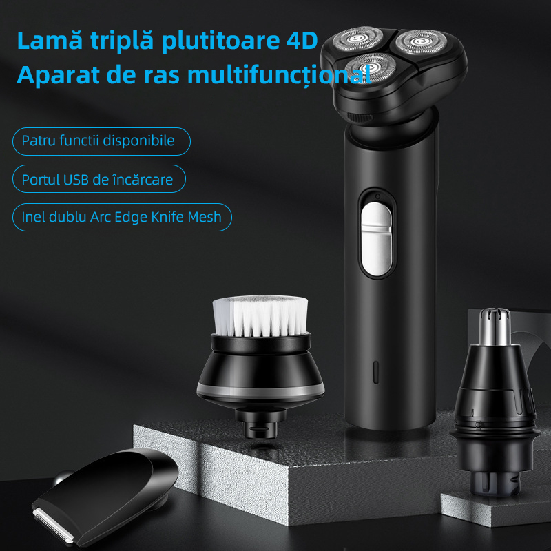 Aparat de ras electric multifunctional, lavabil pentru barbati