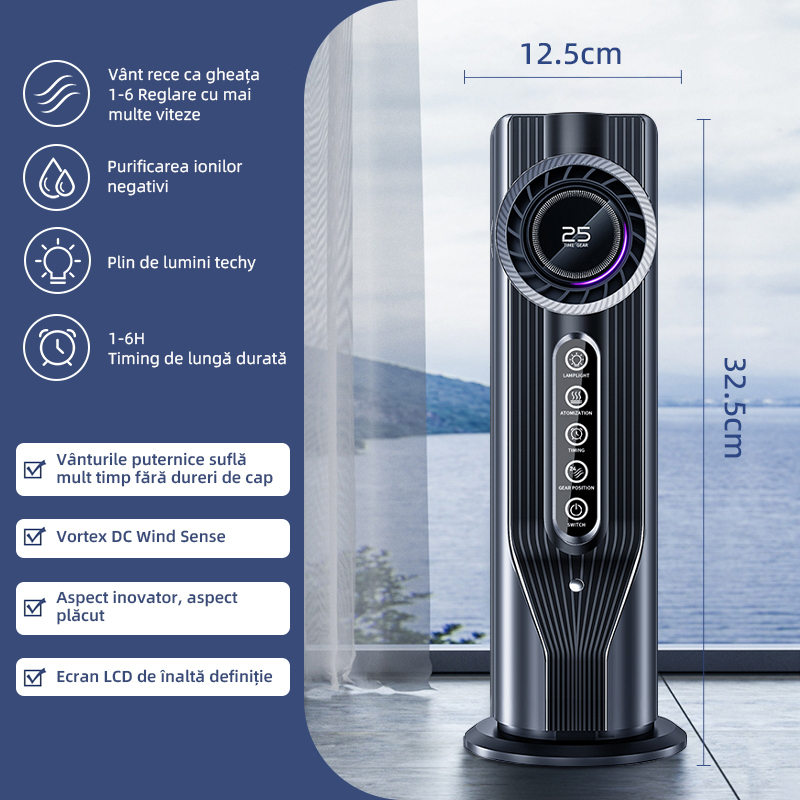 Ventilator de răcire ultra-silențios pentru birou de acasă, ventilator de umidificare, ventilator de aer condiționat cu economie de energie