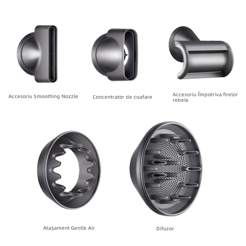 Uscator de par ultra puternic, Ioni Negativi, 110000 RPM viteza mare, foarte silentios, 1600w, 5 Capete diferite-smartsfamily