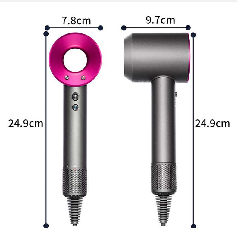 Uscator de par ultra puternic, Ioni Negativi, 110000 RPM viteza mare, foarte silentios, 1600w, 5 Capete diferite-smartsfamily