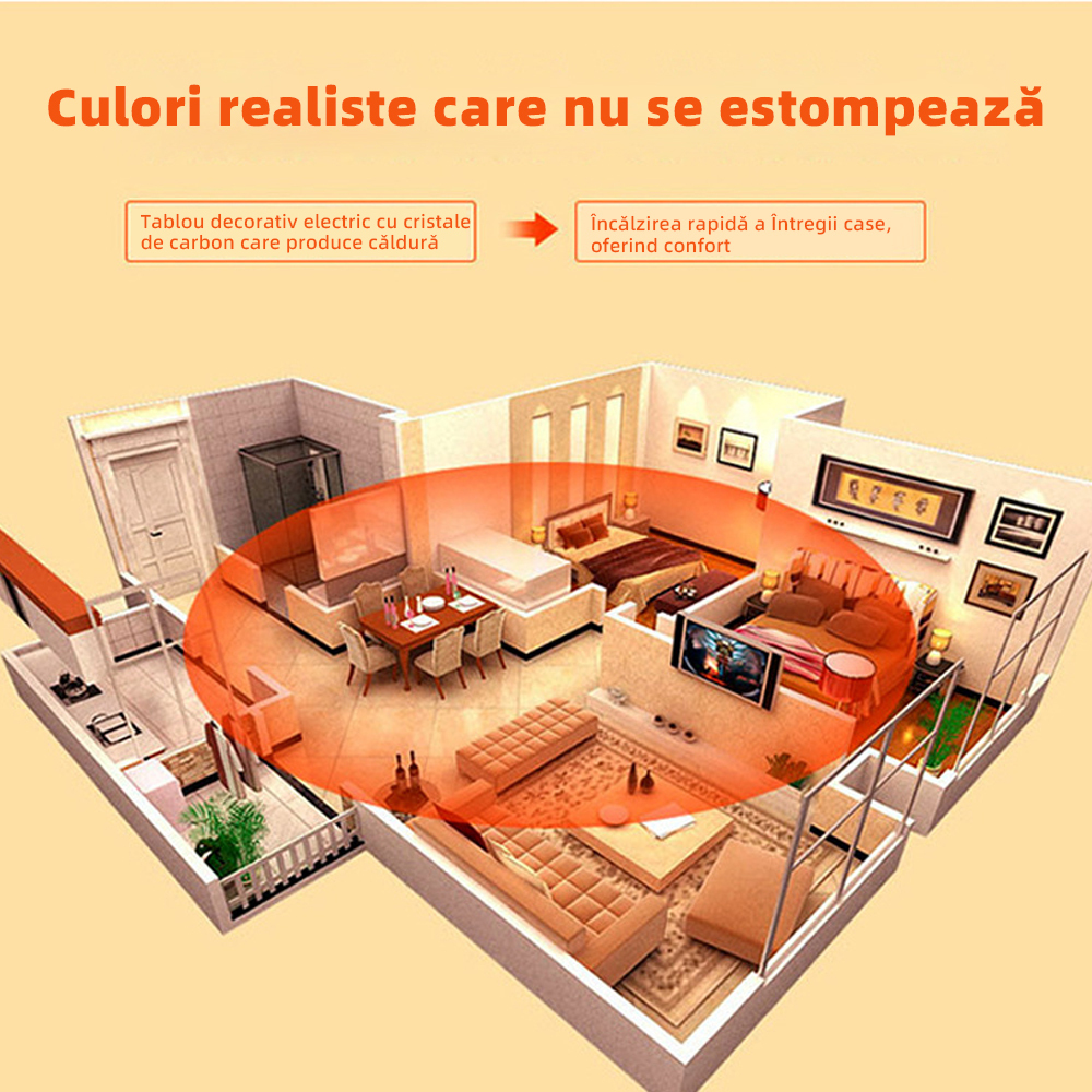 Grafene Carbon Cristale Panou electric decorativ pentru Încălzire, Podul, 100*60cm, 500W, Economisire a energiei-smartsfamily