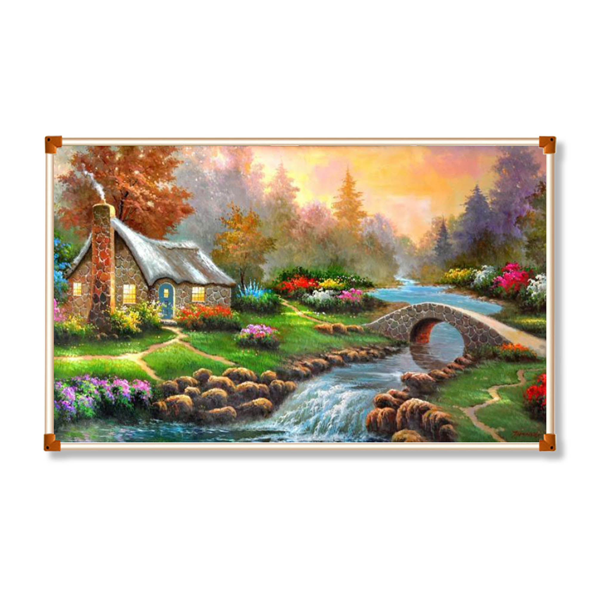 Grafene Carbon Cristale Panou electric decorativ pentru Încălzire, Podul, 100*60cm, 500W, Economisire a energiei-smartsfamily