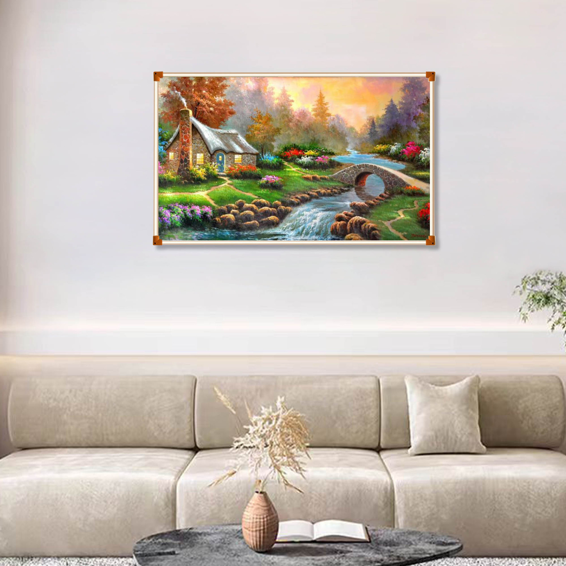 Grafene Carbon Cristale Panou electric decorativ pentru Încălzire, Podul, 100*60cm, 500W, Economisire a energiei-smartsfamily