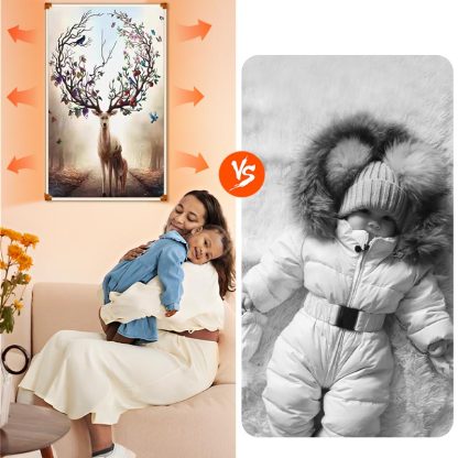 Grafene Carbon Cristale Incalzitor cu infrarosu 500W TRIO, Cerb, 60*100cm, Silențio, Economisire a energiei, Certificat CE-smartsfamily