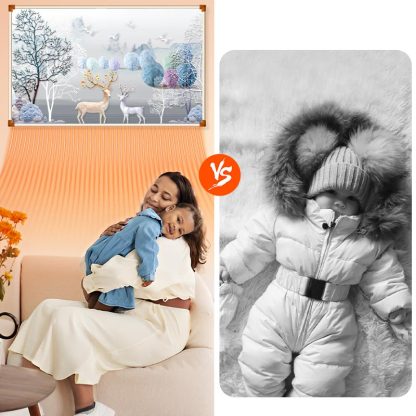 Grafene Panou electric decorativ pentru Încălzire, Cerb de Iarnă, 100*60cm, 500W, Certificat CE, Economisire a energiei-smartsfamily