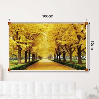 Grafene Carbon Cristale Panou electric decorativ pentru Încălzire, 500W, Ginkgo de Toamnă, 100*60cm, 40s-60s incalzire rapida, Silențio-smartsfamily