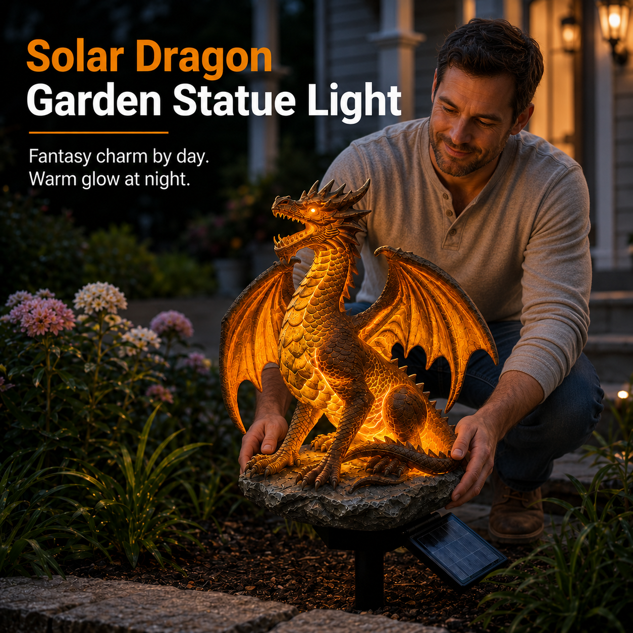 🔥 60%OFF - 🐉Sculpted Dragon Garden Solar Light