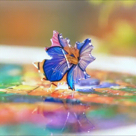 Finished acrylic puzzle hanging on window