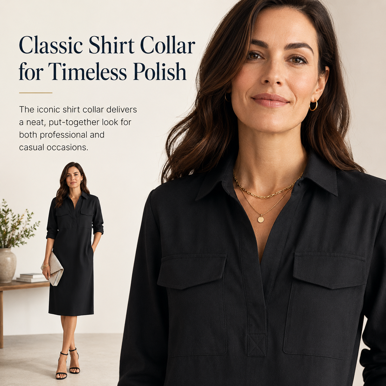 🔥Final Day Clearance 65% OFF🔥Women's Elegant Cotton-Linen Blend Shirt Collar Mid-Sleeve Midi Dress👗