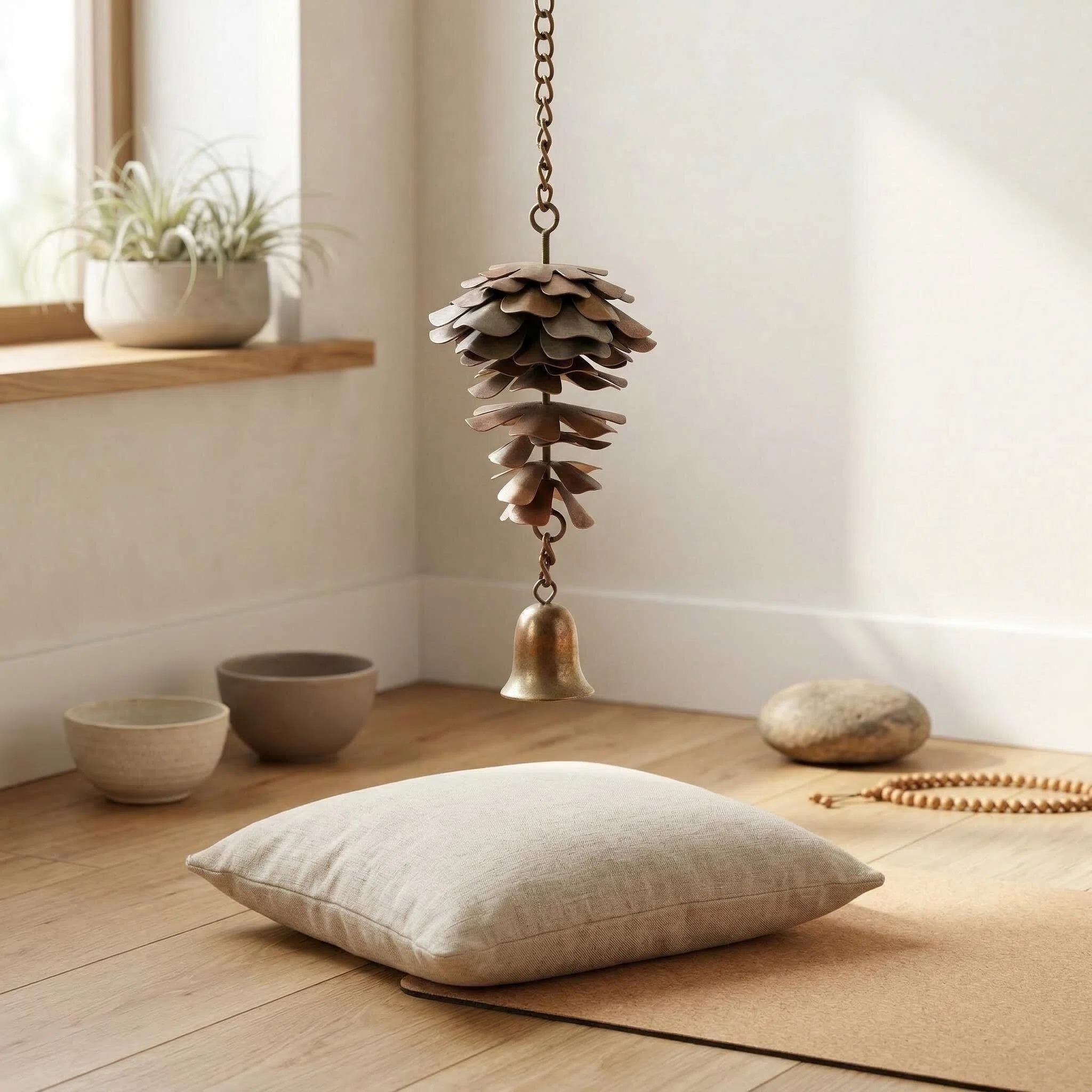 Spring Pinecone Chime with a Gentle Bell Tone