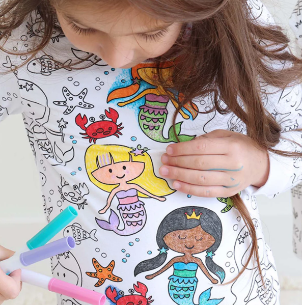 Colorable Two Piece Pajama Set | Construction Zone