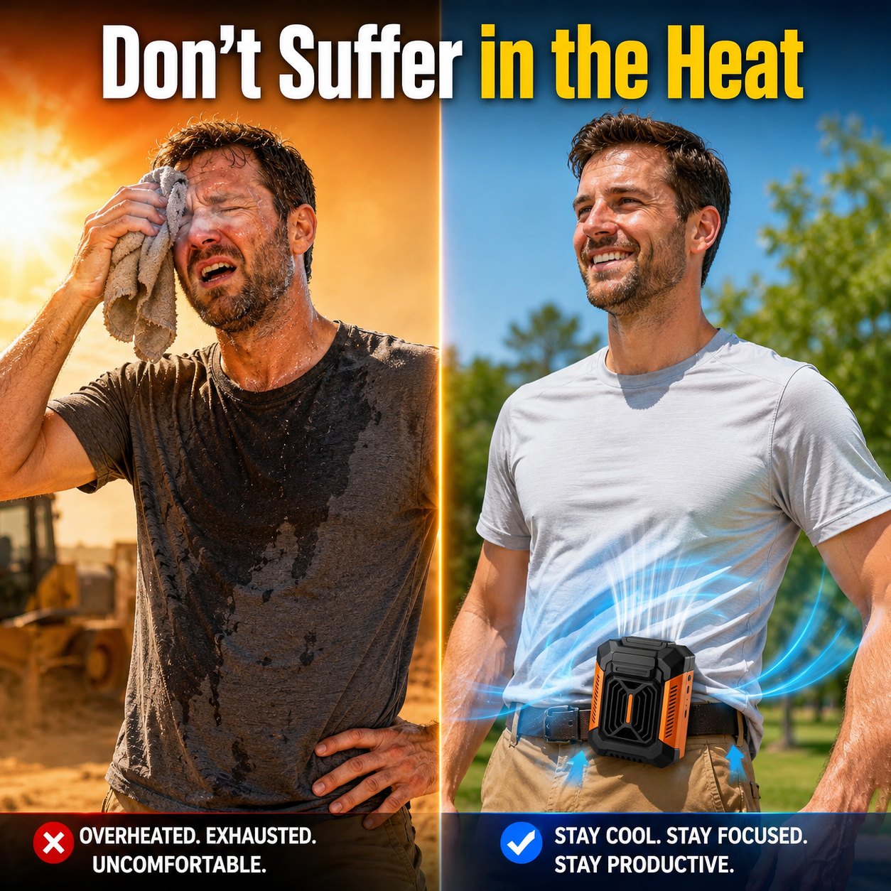  🔥75% OFF -3-in-1 Hardcore Waist Cooling Fan | 24H Last Cooling + Power Bank + LED Flashlight