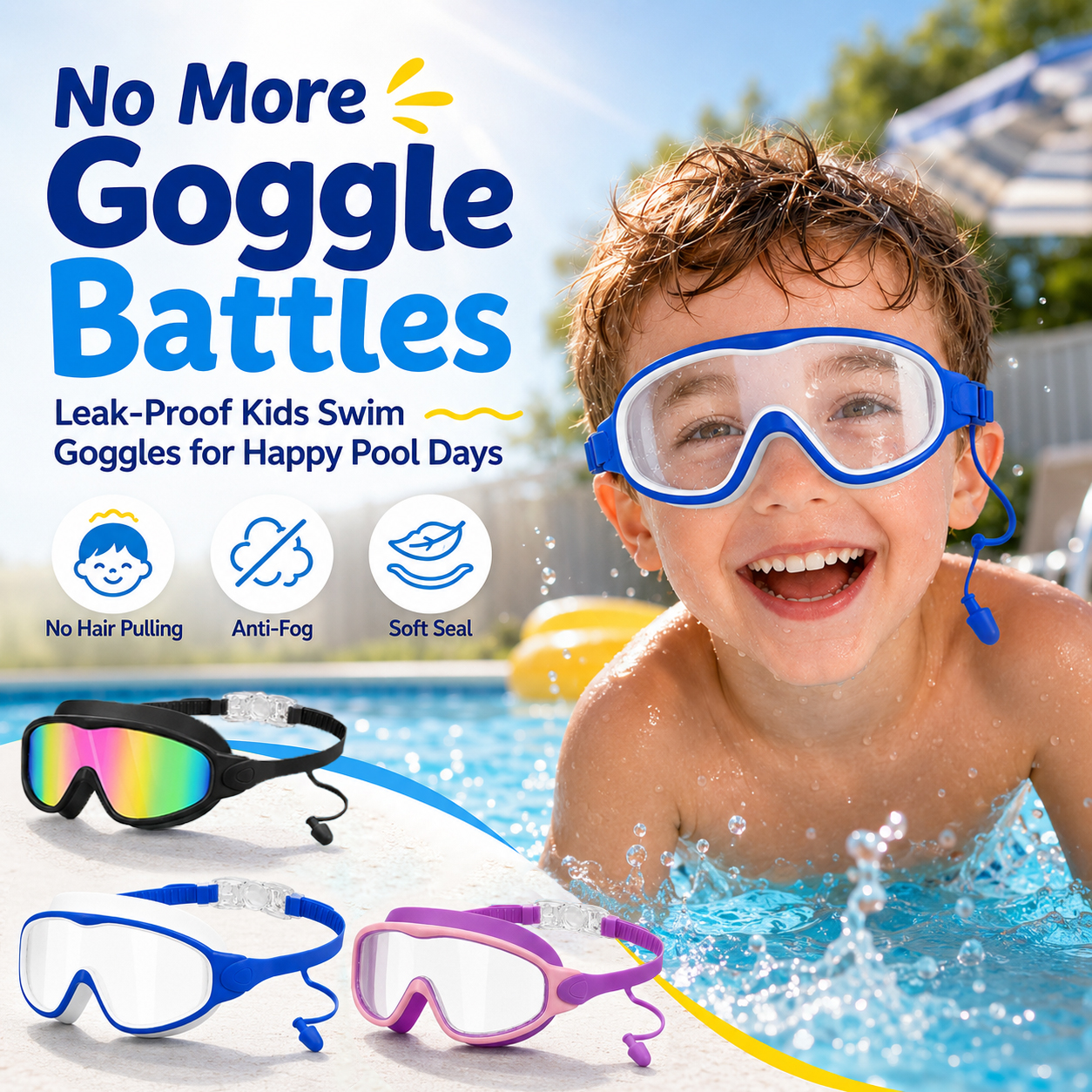 🌞70% OFF Today - SplashyEyes™ Swim Goggles – No Hair Pull, No Raccoon Eyes🥽