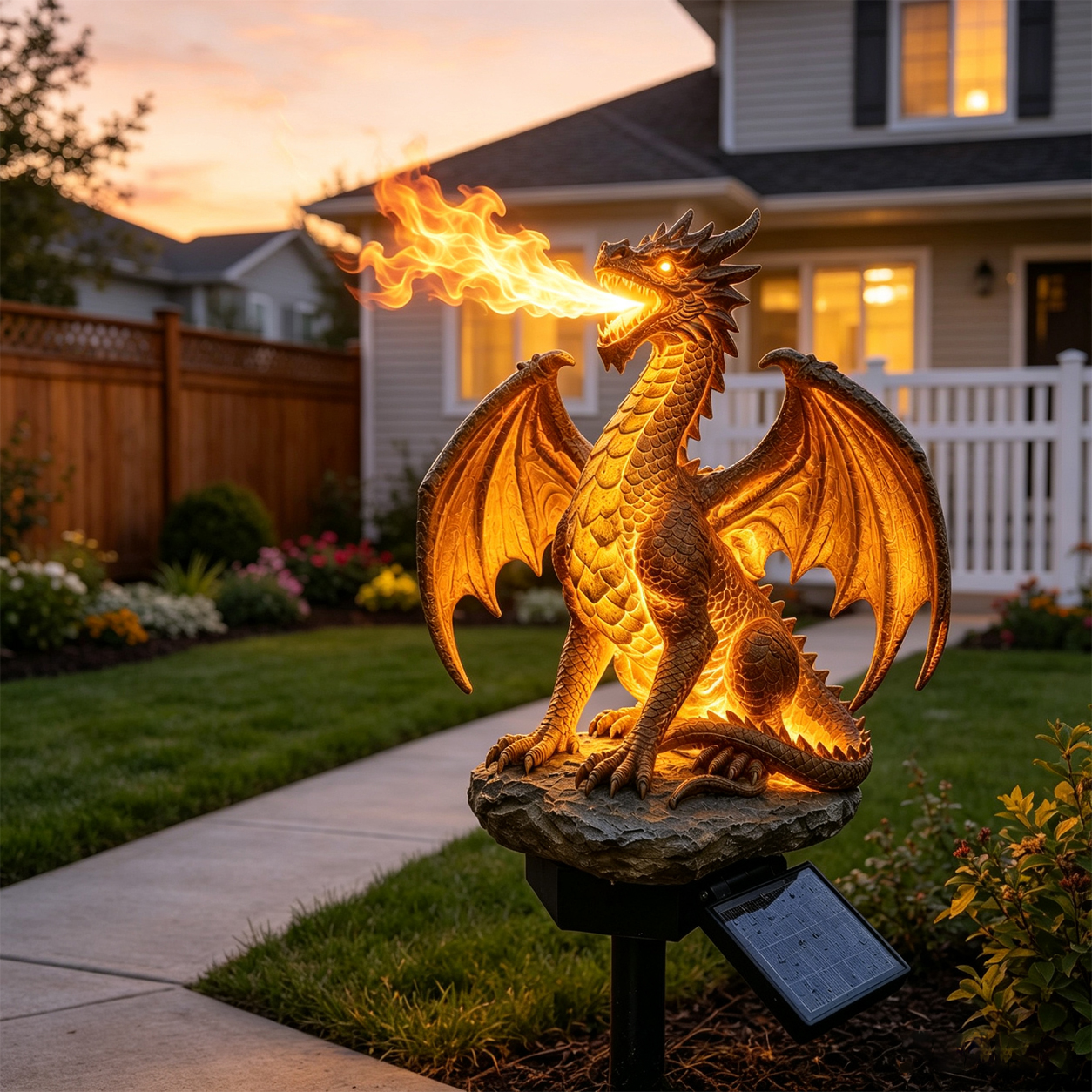 🔥 60%OFF - 🐉Sculpted Dragon Garden Solar Light