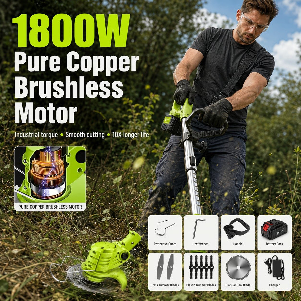 💝Summer Sale 60% OFF🌱3-in-1 Cordless Grass Trimmer