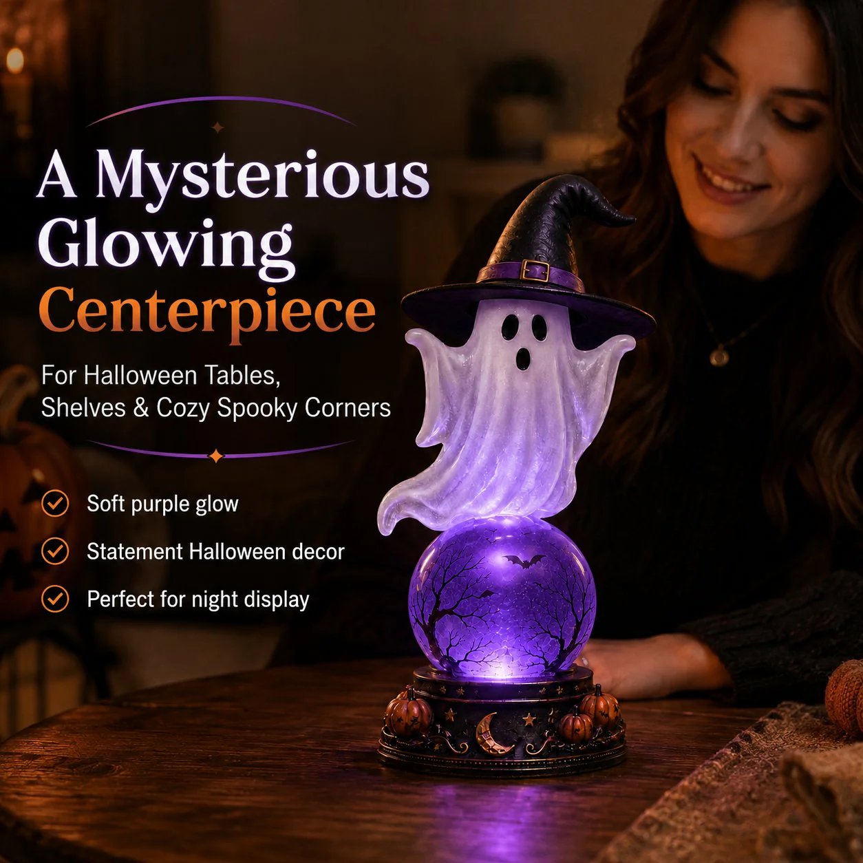 🔥 Last Day 55% OFF🎃Halloween Raven Crystal Ball Lighted Decor👻