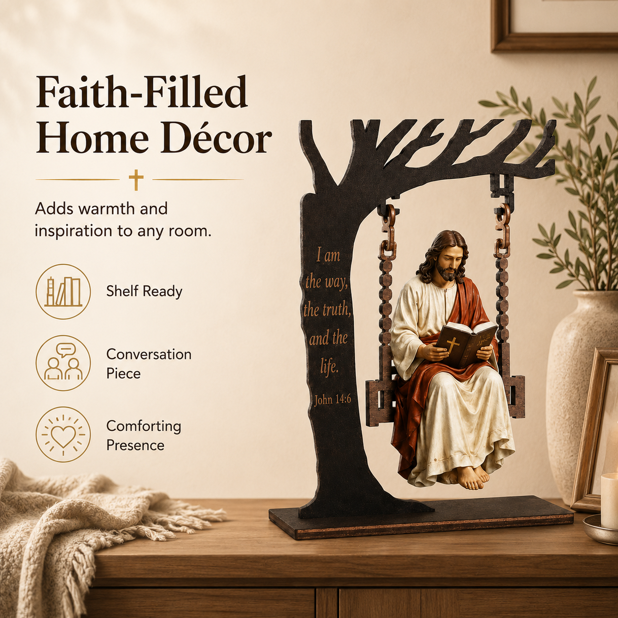 🔥Last Day 70% OFF - ✝️📚Christian Jesus Swing Ornament