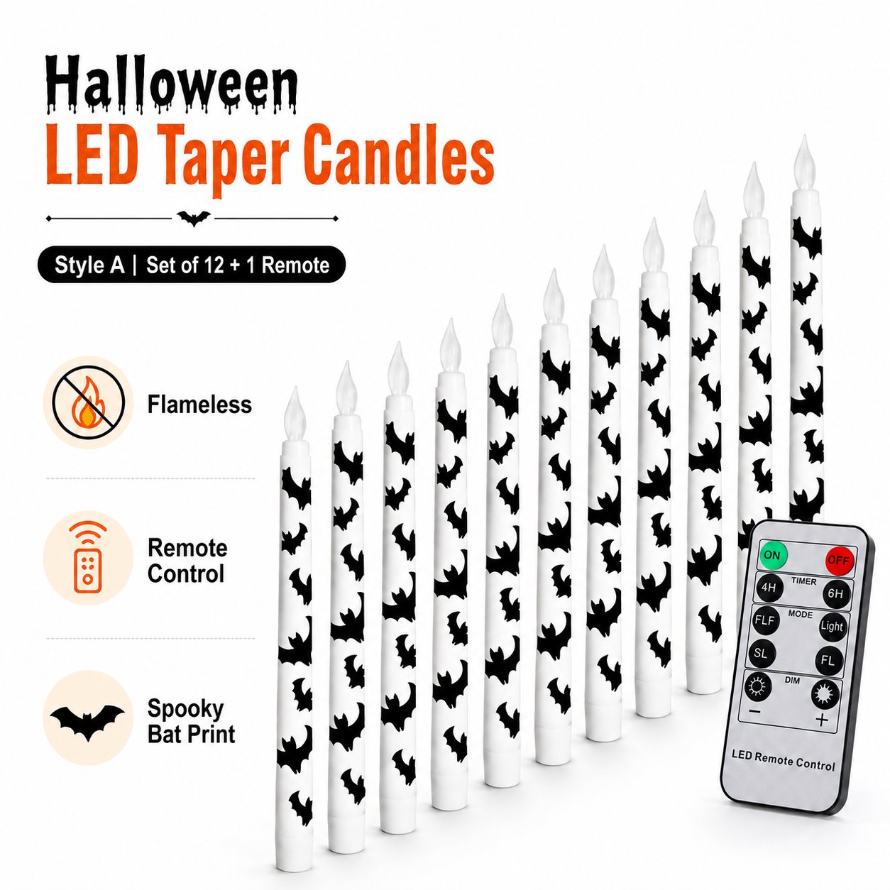 💥 60% OFF ⭐Spooky Bat Candles That Glow Like Real Flames — Without the Fire 🕯️