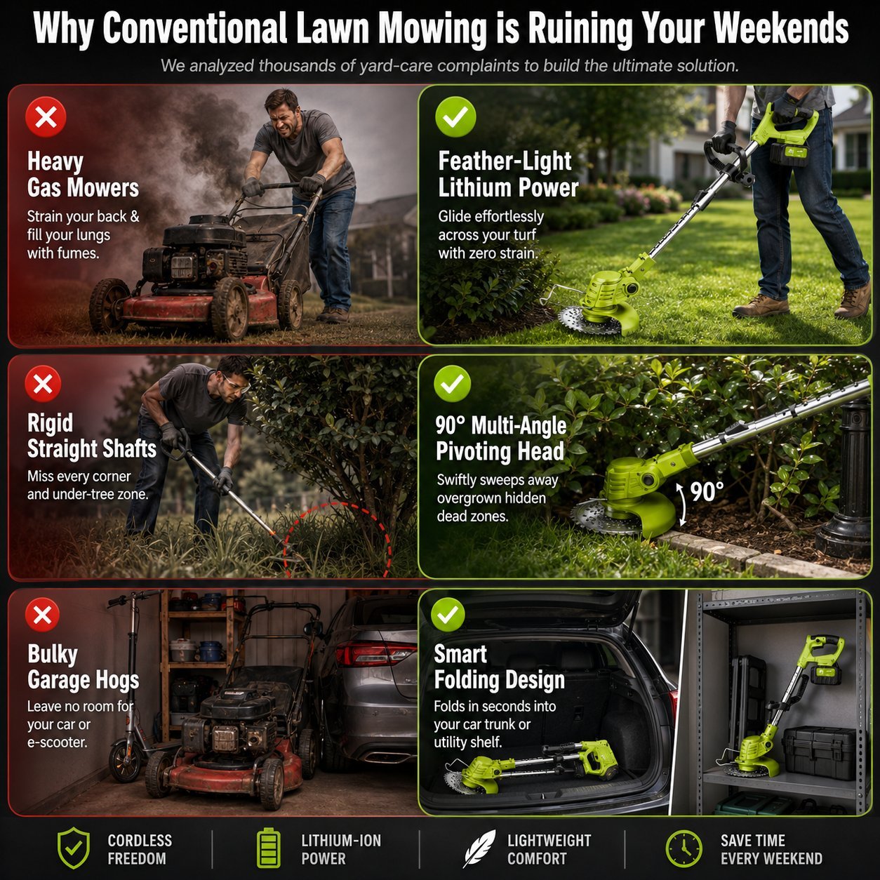 💝Summer Sale 60% OFF🌱3-in-1 Cordless Grass Trimmer