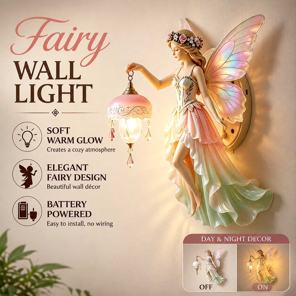 ✨Last Day 60% OFF✨ Aetheria Enchanted Fairy Wall Lamp 🧚‍♀️