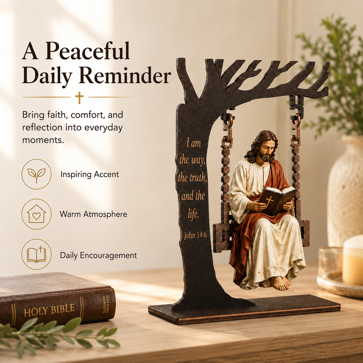 🔥Last Day 70% OFF - ✝️📚Christian Jesus Swing Ornament