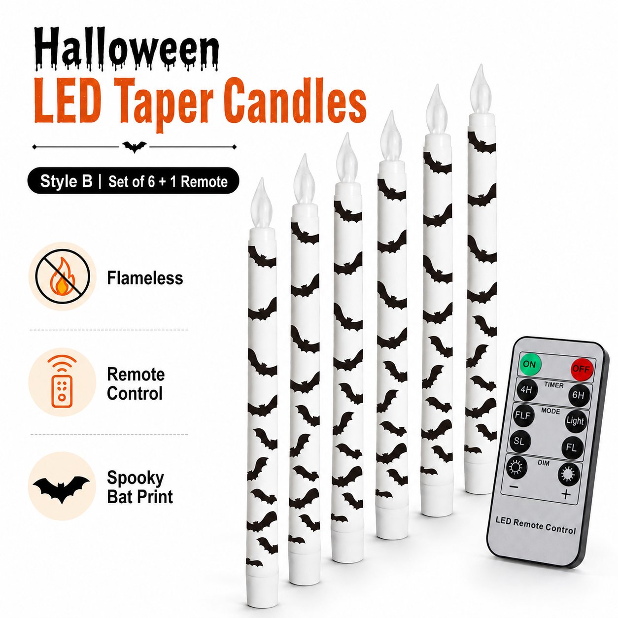 💥 60% OFF ⭐Spooky Bat Candles That Glow Like Real Flames — Without the Fire 🕯️