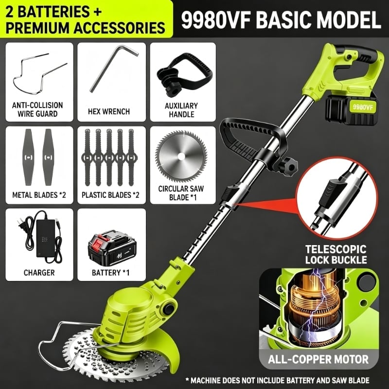 💝Summer Sale 60% OFF🌱3-in-1 Cordless Grass Trimmer