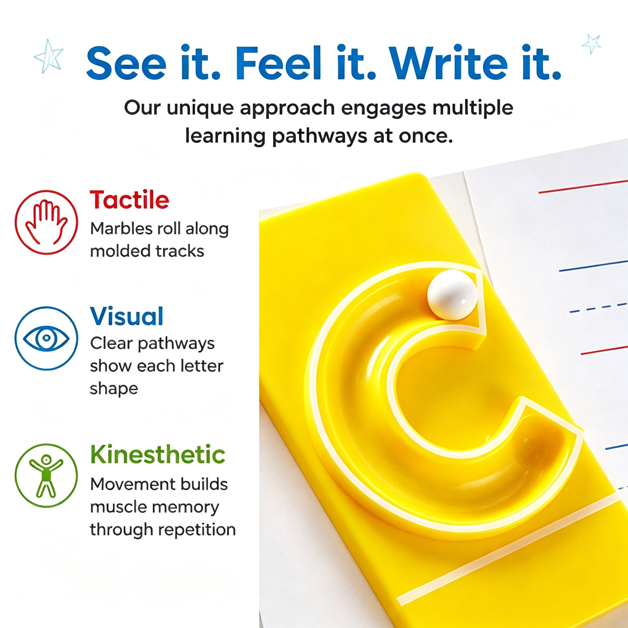 Multisensory lowercase letter learning activity