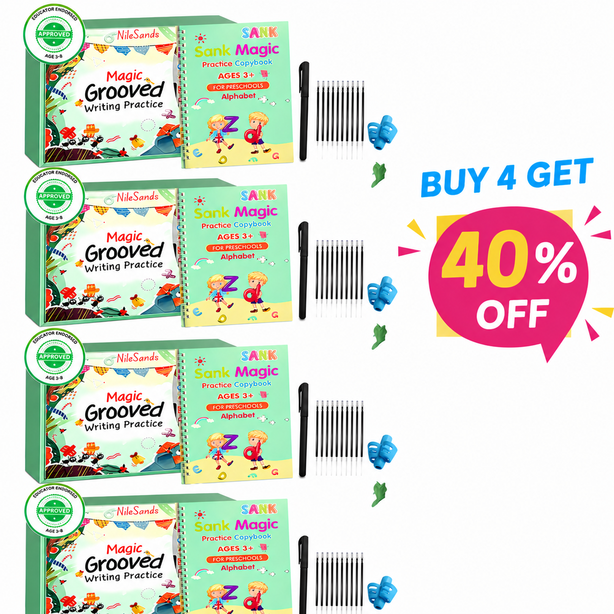 💥50%OFF📚Kids Practice Copybook Set (4Pcs/Set)
