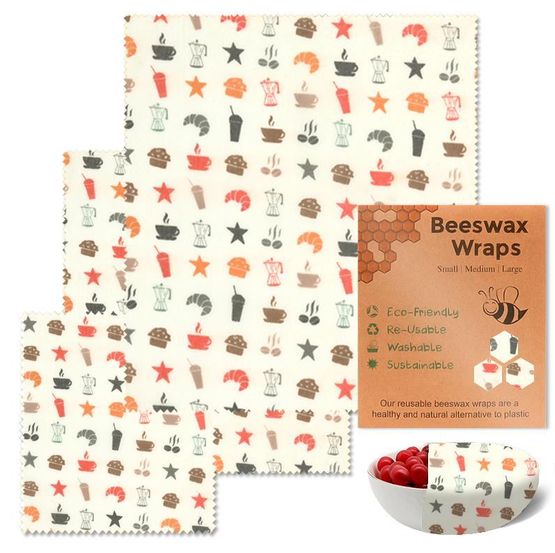 Beeswax Food Wraps: Honey Bees Set of 3