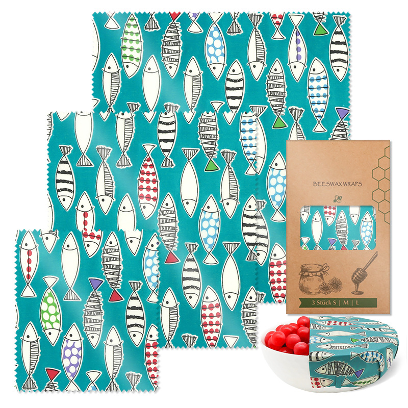 Beeswax Food Wraps: Honey Bees Set of 3