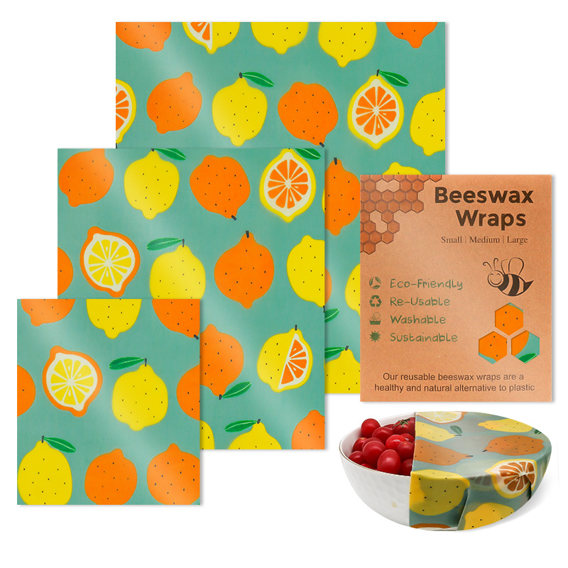 Beeswax Food Wraps: Honey Bees Set of 3