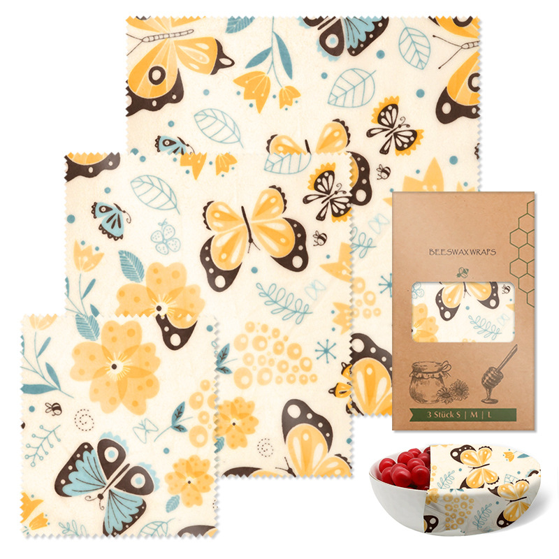 Beeswax Food Wraps: Honey Bees Set of 3
