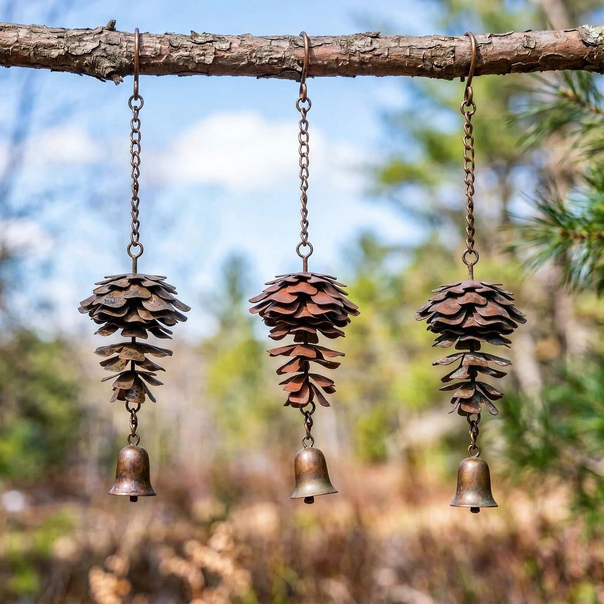Spring Pinecone Chime with a Gentle Bell Tone