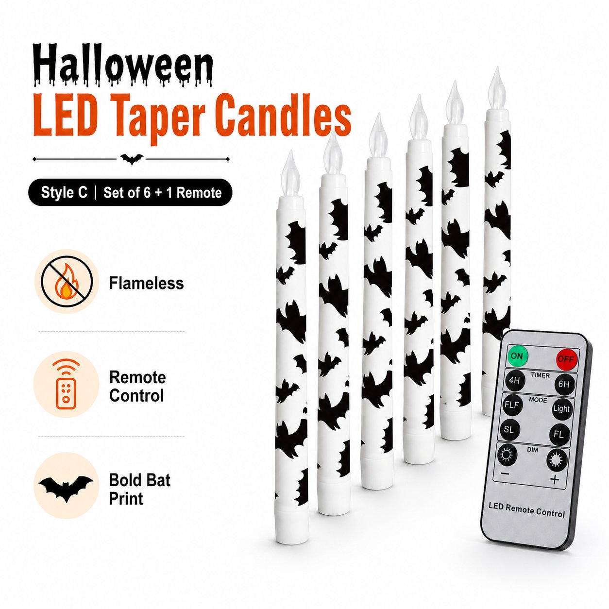 💥 60% OFF ⭐Spooky Bat Candles That Glow Like Real Flames — Without the Fire 🕯️