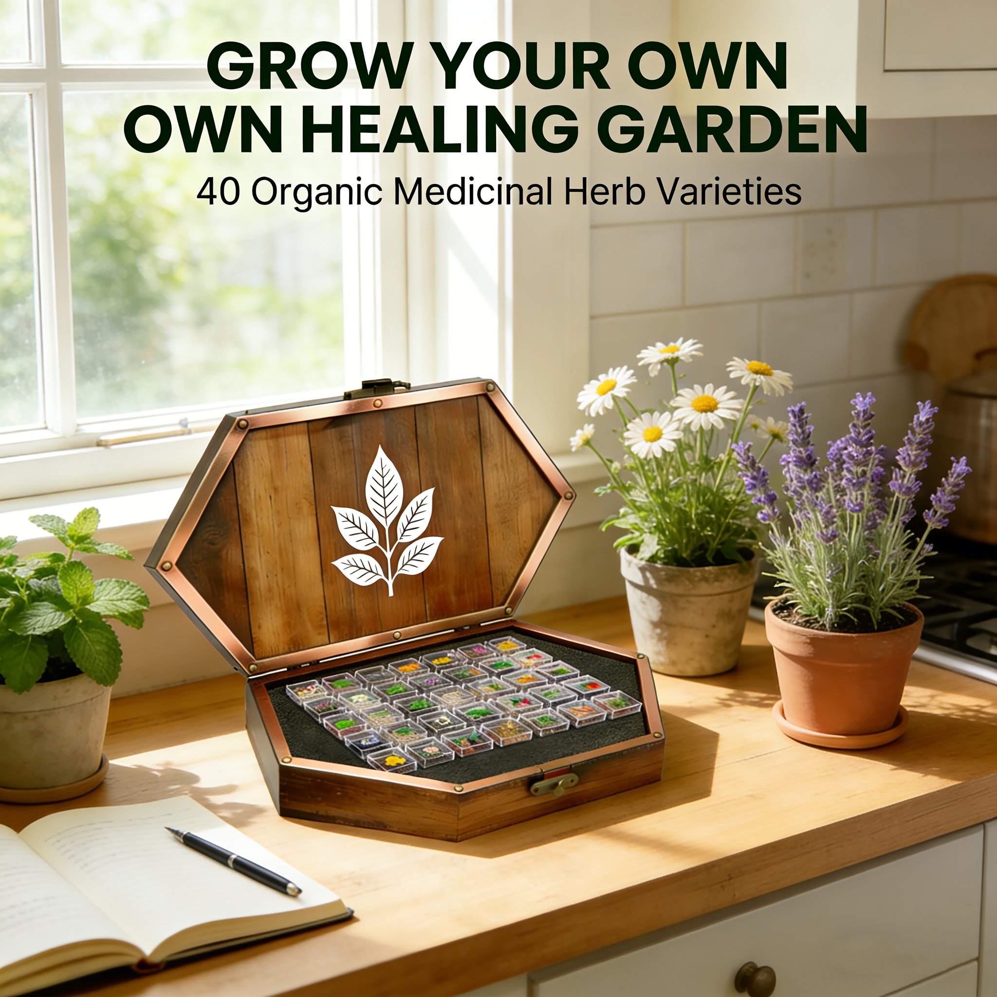 The Ancestral Apothecary Seed Chest: 40 Varieties of Medicinal Herb Seeds 🌱