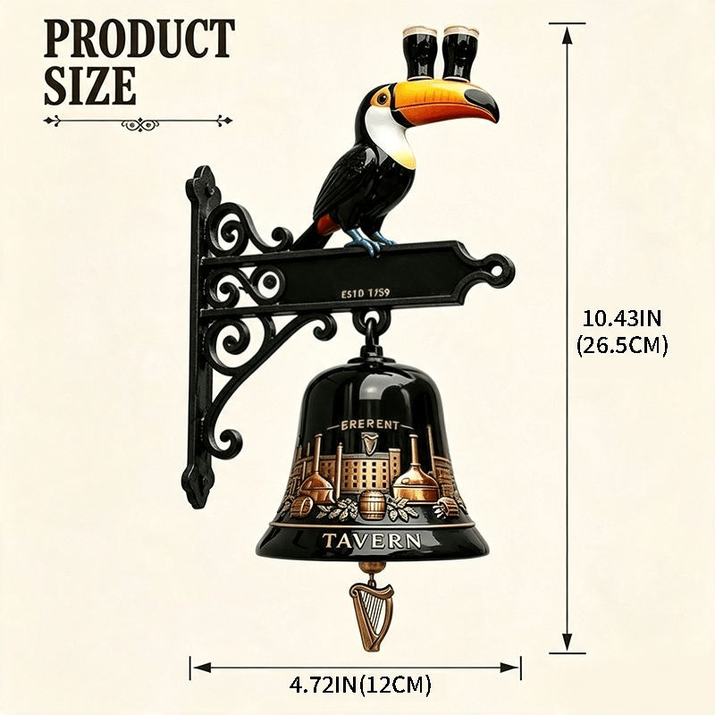 🔥HOT SALE 55% OFF🎉🍺Vintage Celtic Toucan Cast Iron Wall Bell – Classic Tavern Decor For Entry & Home Bar