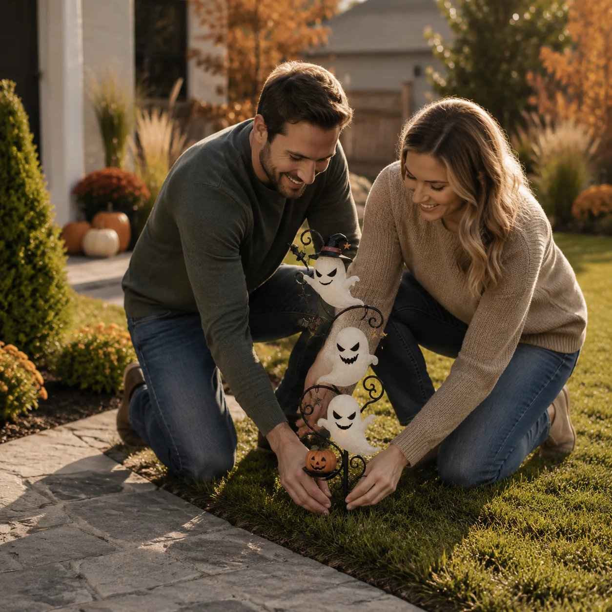 🔥Limited Time 65% OFF 👻 Solar Halloween Little Ghost Garden Stake Light