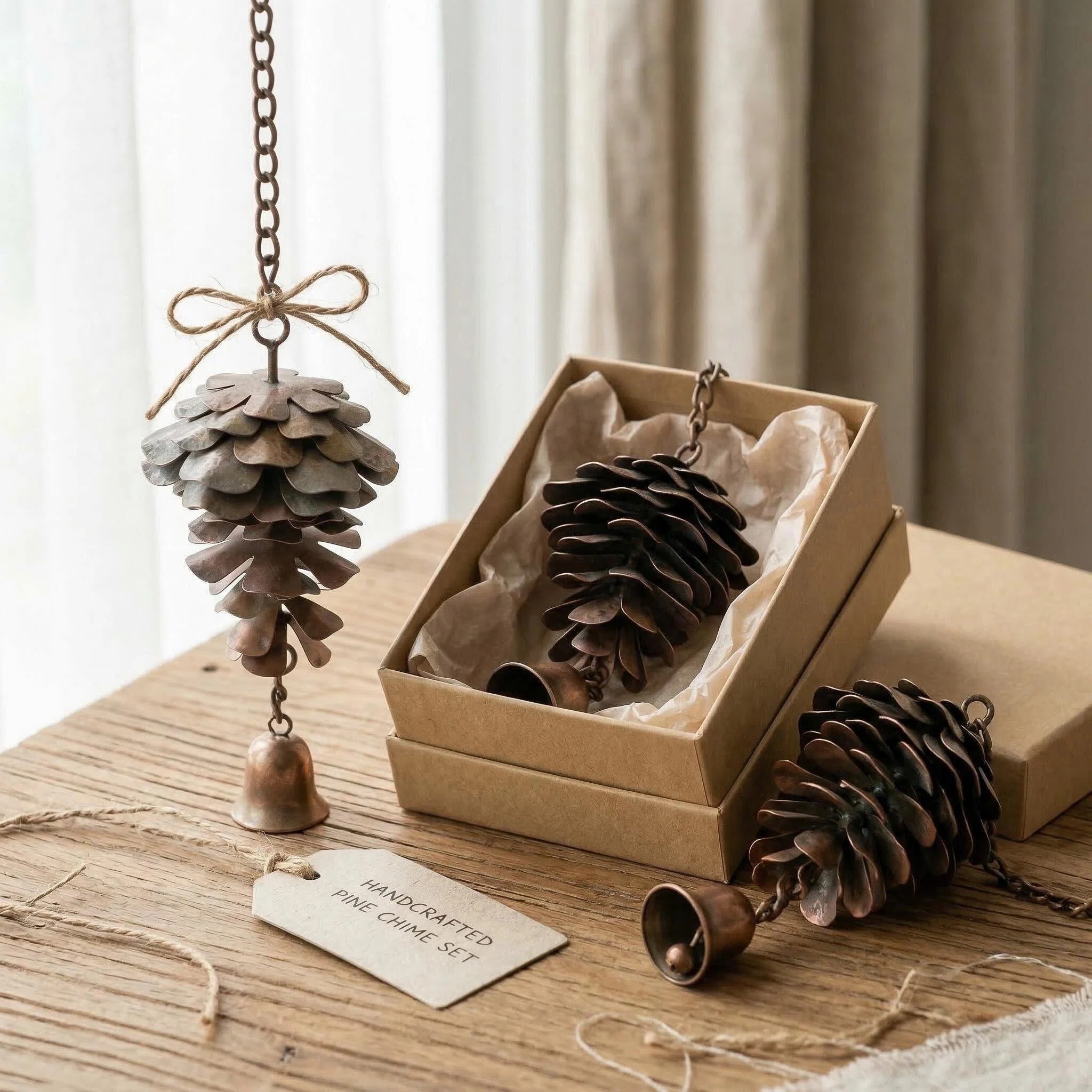 Spring Pinecone Chime with a Gentle Bell Tone