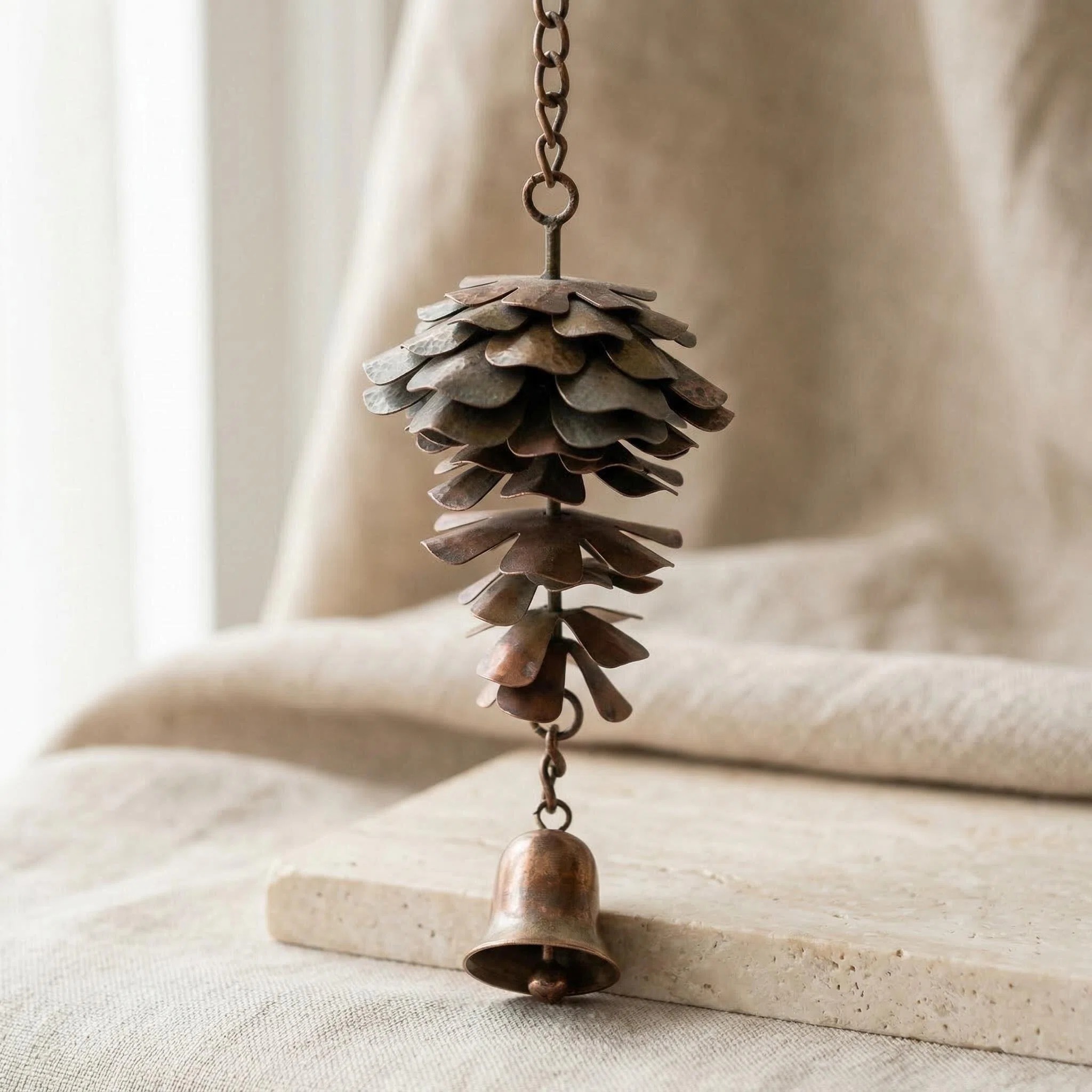 Spring Pinecone Chime with a Gentle Bell Tone
